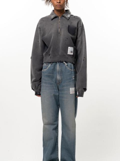 Maison MIHARAYASUHIRO Sun Faded Like Cropped Collared Sweatshirt