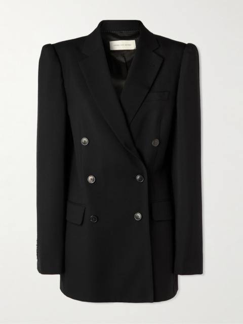 Dries Van Noten Double-breasted Wool And Mohair-blend Twill Blazer