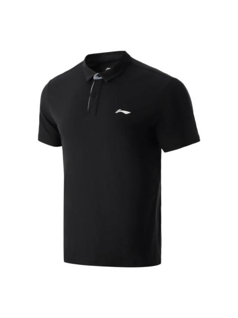 Li-Ning Li-Ning Logo Quick-Drying Polo Shirt 'Black' APLT123-1