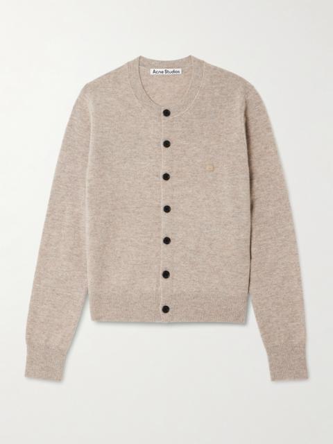 Acne Studios Appliquéd Wool And Yak Hair-blend Cardigan