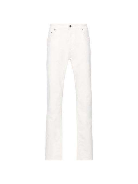 pattern-jacquard straight-leg jeans