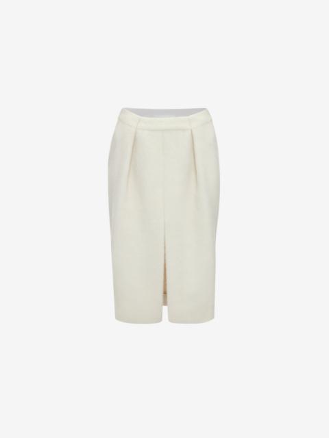 Victoria Beckham Tailored Midi Skirt In Ivory