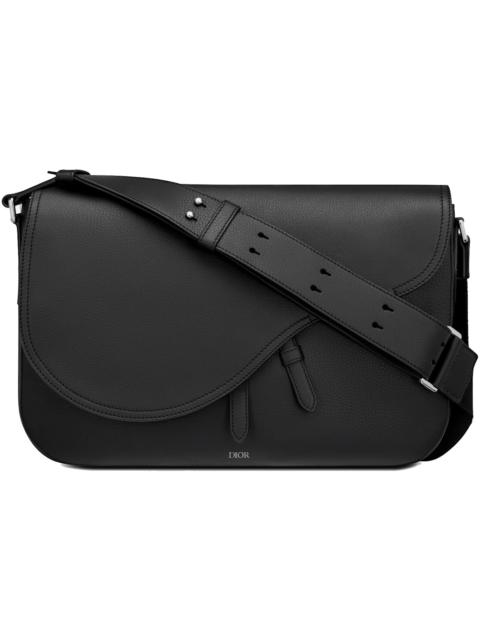 Dior Dior Saddle Messenger Bag Grained Calfskin Black