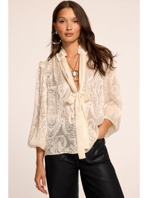 RAMY BROOK Mara Printed Tie Neck Top