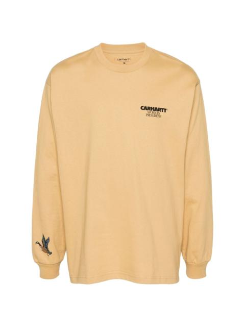 L/S Ducks logo-print T-shirt