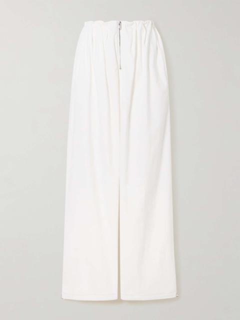 Dion Lee Gathered washed cotton-blend wide-leg pants