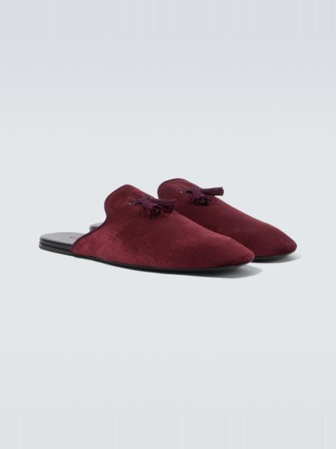 GUCCI Tasseled velvet mules