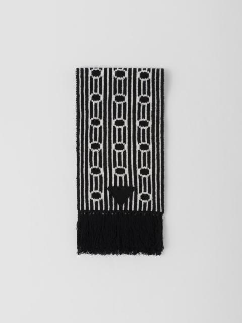 Prada Wool and cashmere jacquard scarf