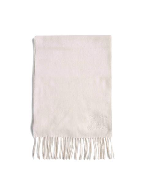 Max Mara embroidered-logo fringe scarf