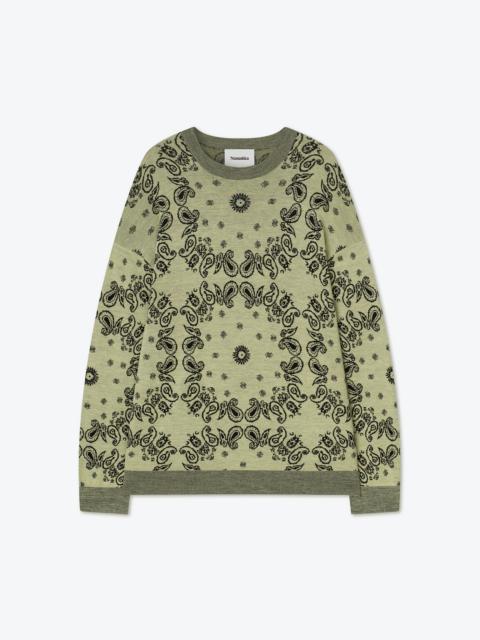 YOSSI - Merino-jacquard sweater - Pale yellow/ black