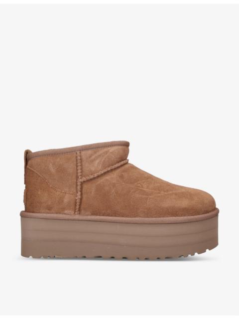 Classic Ultra Mini Platform suede and shearling boots