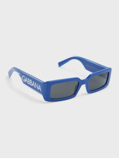 Dolce & Gabbana Graphic Logo Plastic Rectangle Sunglasses