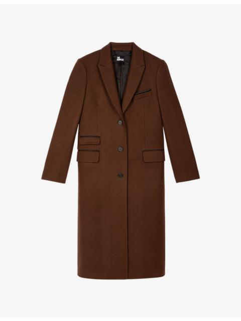 The Kooples Notched-Lapel Single-Breasted Wool-Blend Coat