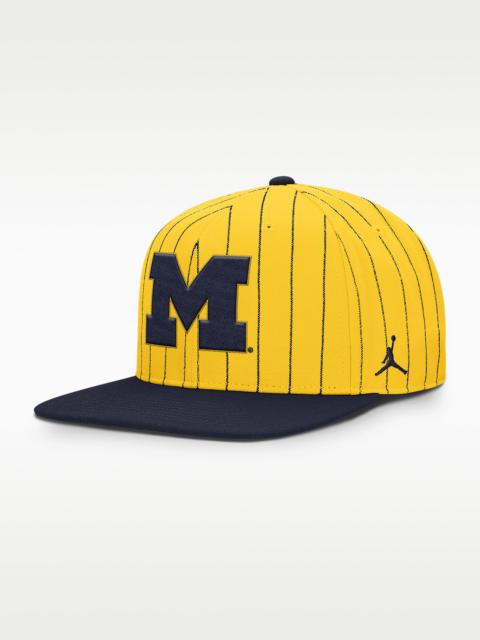 Jordan Michigan Primetime Pin Stripe 2-Tone Men's Jordan Brand Dri-FIT College Adjustable Hat