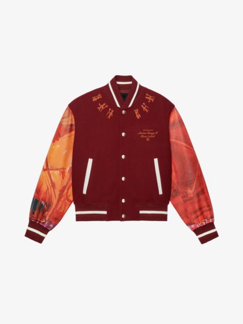 BOMBER JACKET IN WOOL AND 4G GIVENCHY DEVIL LEATHER