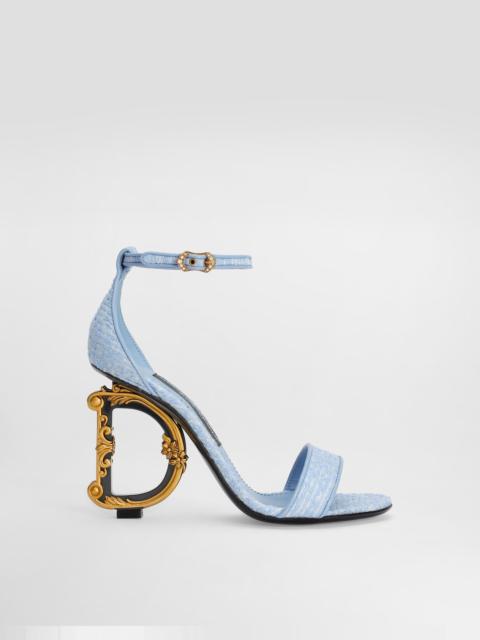 Dolce & Gabbana Bouclé fabric sandals with Baroque DG detail