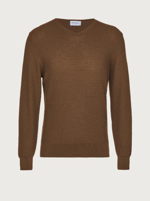 FERRAGAMO KNITTED V-NECK SWEATER