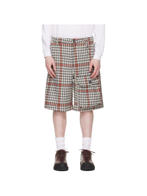 REESE COOPER® White & Gray Wool Houndstooth Patch Pocket Shorts