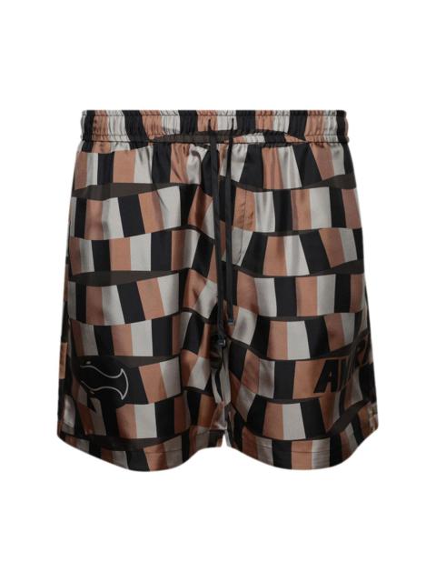 AMIRI Snake Checker silk shorts