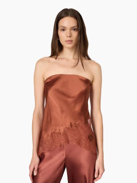 CAMI NYC ODESSA STRAPLESS CAMISOLE AFFOGATO