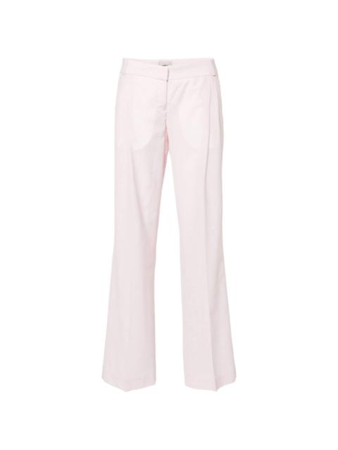 check-pattern tailored flared trousers