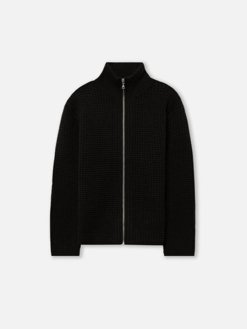 WOOL WAFFLE KNIT FULL-ZIP