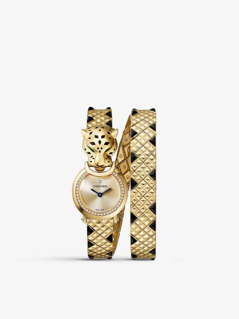 Cartier La Panthère 18ct yellow-gold and 0.19ct diamond watch