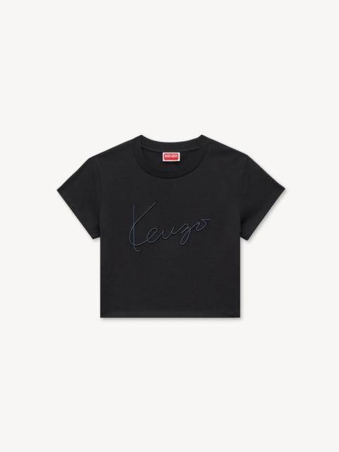 KENZO 'KENZO Signature' embroidered cropped T-shirt in cotton