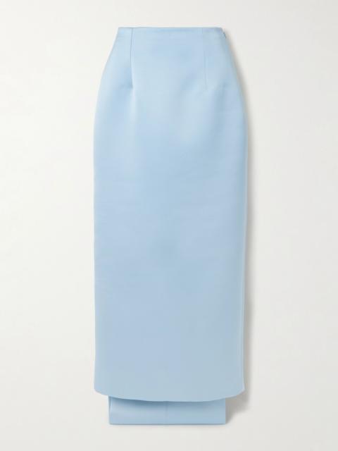 EMILIA WICKSTEAD Harleigh convertible duchesse-satin midi skirt Light blue