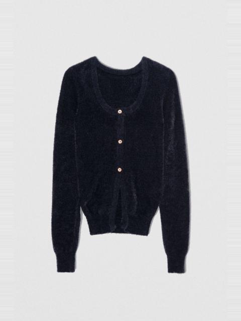 BY FAR PAM CARDIGAN BLACK FAVOLA