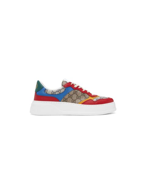 GUCCI GG panelled lace-up sneakers
