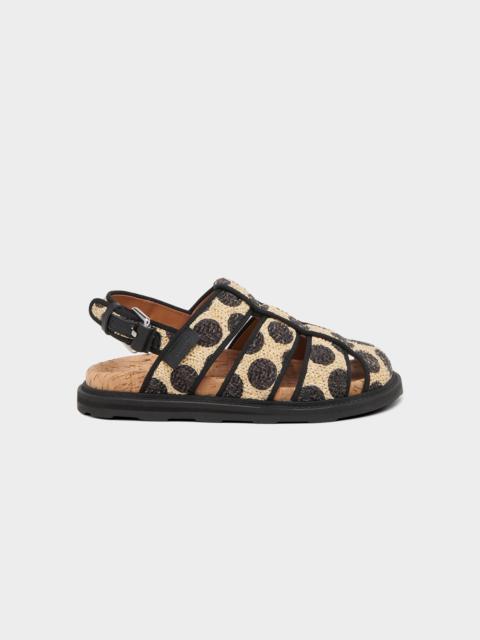 Moschino Polka Dot Raffia Fisherman Sandals