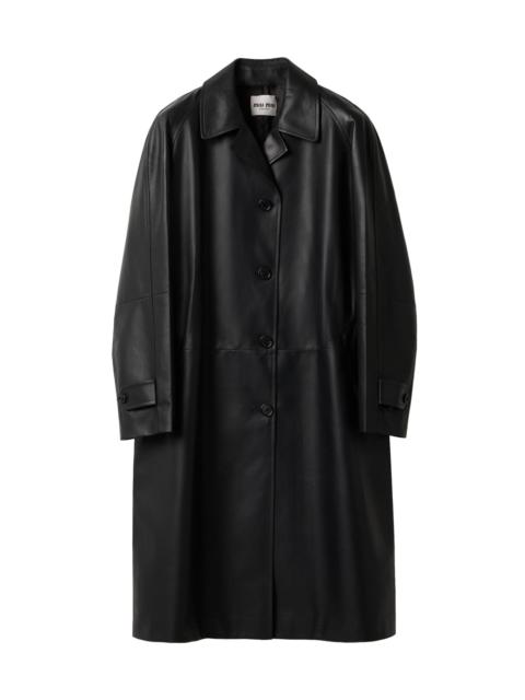 Miu Miu Women's Nappa Leather Coat - Black