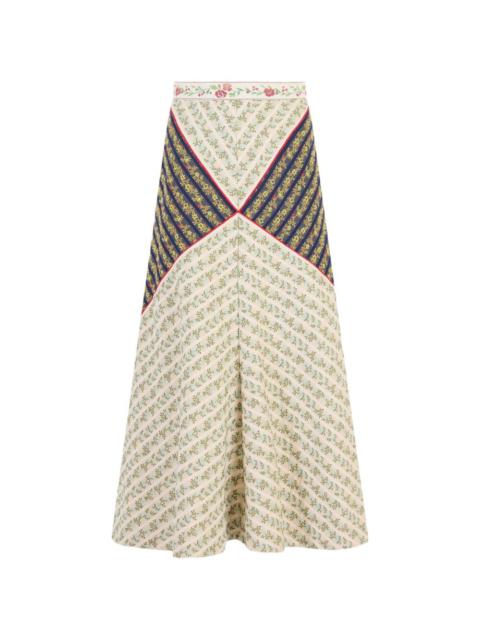 ROSIE ASSOULIN floral-print panelled midi skirt