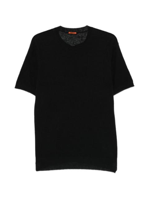 BARENA V-neck rib knit T-shirt