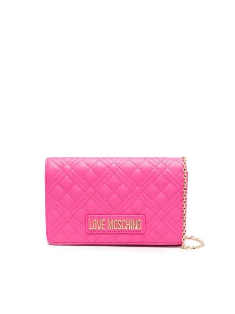 Moschino logo-lettering quilted crossbody bag