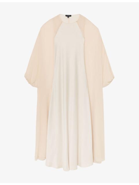 REISS Flora Cape-Detail Woven Maxi Dress