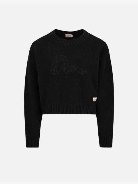 EVISU TEXTURE SEAGULL KNITTED SWEATER