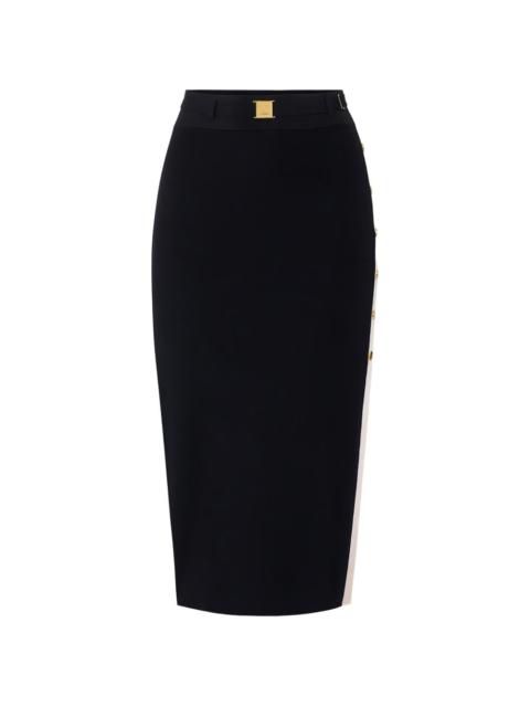 ELISABETTA FRANCHI knit side-slit midi skirt