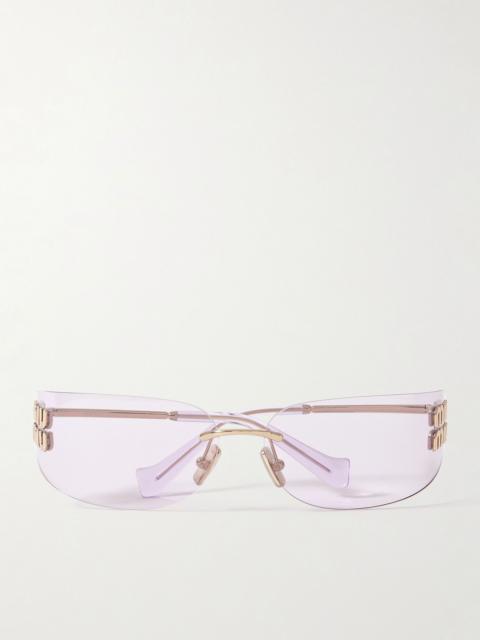 Miu Miu D-frame gold-tone sunglasses Pink
