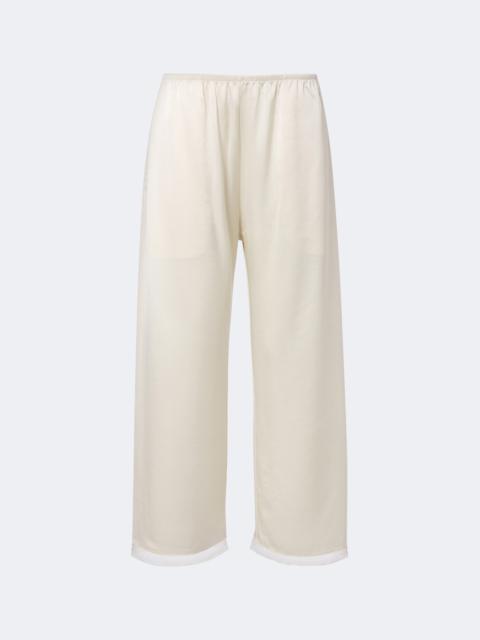 LESET Barb lace-trimmed satin wide-leg pants