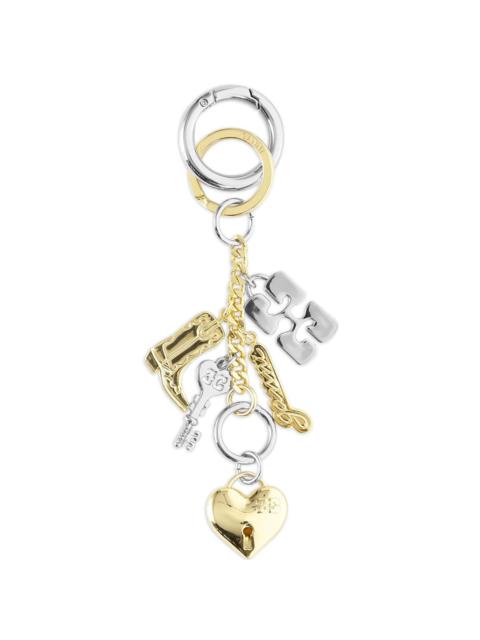 【GANNI 】Silver and Gold Ganni Bou Charms Key Ring Silver Metallic Silver GANNI Bou Keyring | GANNI US