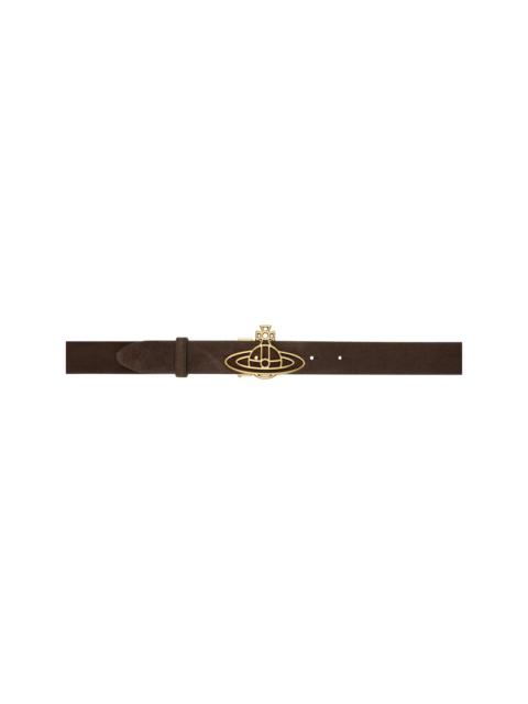 Vivienne Westwood Brown Thin Line Orb Belt