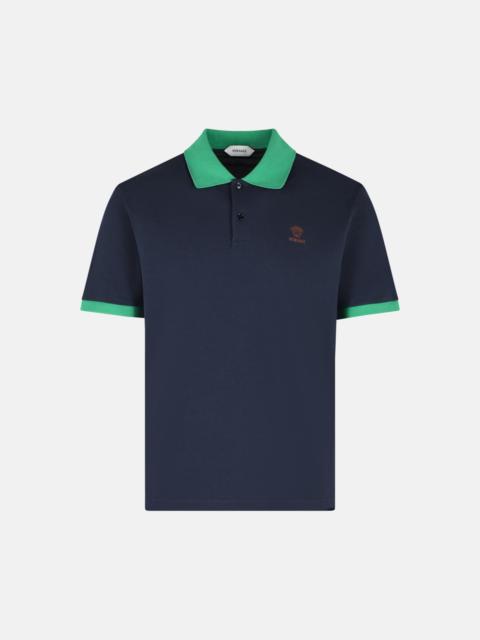 VERSACE DARK NAVY COTTON POLO SHIRT