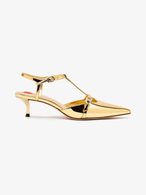 Larroudé Grace Pump In Gold Specchio