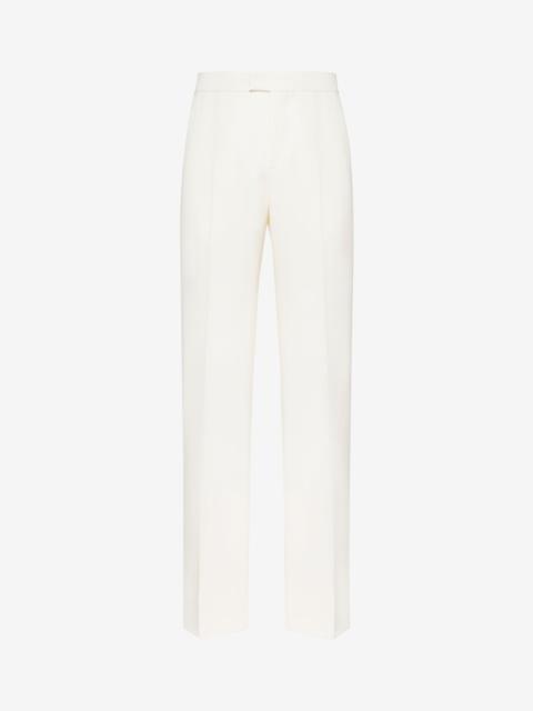Alexander McQueen Men's Wide Leg Trousers in Soft White