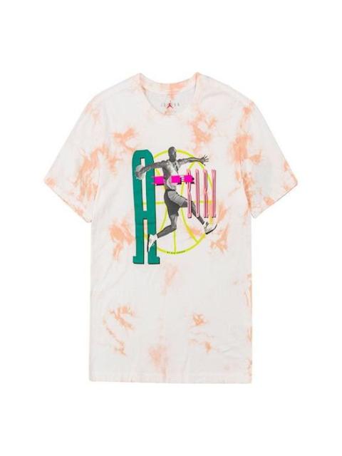 Jordan Air Jordan Washed Printing Breathable Round Neck Pullover Short Sleeve White AQ3756-100