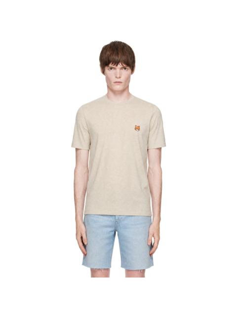 Maison Kitsuné Beige Fox Head Regular T-shirt