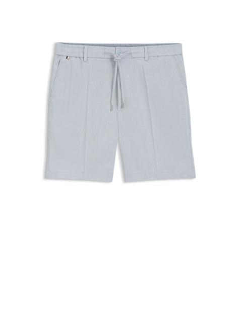 BOSS LINEN-BLEND SHORTS IN A MODERN FIT