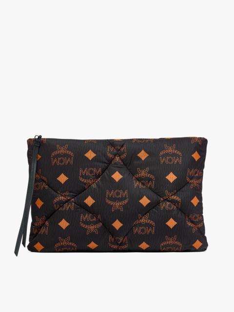MCM Aren Quilted Pouch in Maxi Monogram Nylon